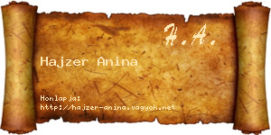 Hajzer Anina névjegykártya